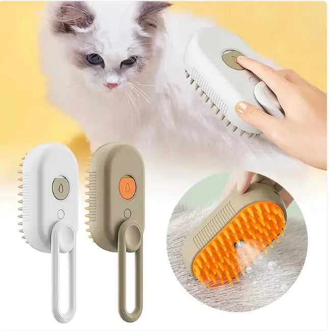 Pet Steam Grooming Brush 🐾 | Gentle Steam Cleaning & Grooming for Cats & Dogs
