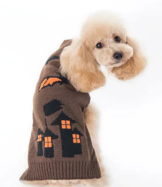 Halloween Dog Sweater 🎃 | Cozy Pumpkin, Skull & Skeleton Designs for Fall