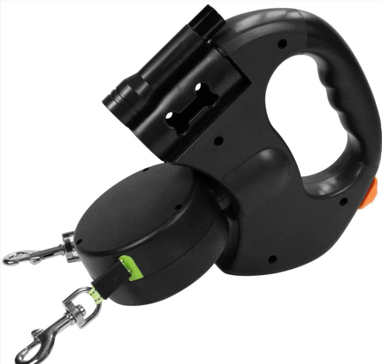 Dual Retractable Dog Leash 🐾 | Walk Two Dogs with One Tangle-Free Leash