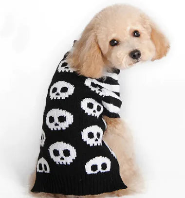 Halloween Dog Sweater 🎃 | Cozy Pumpkin, Skull & Skeleton Designs for Fall