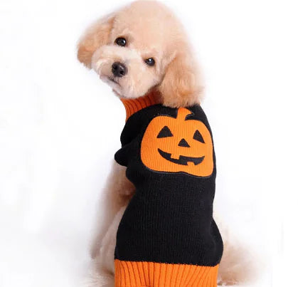 Halloween Dog Sweater 🎃 | Cozy Pumpkin, Skull & Skeleton Designs for Fall